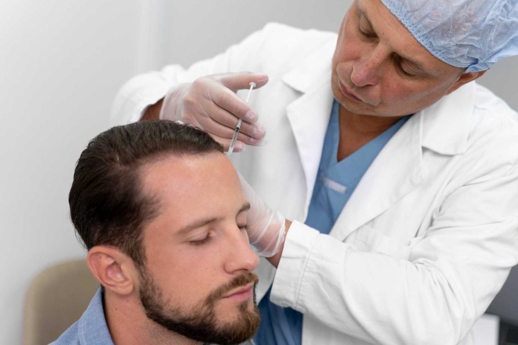 PRP Treatment Duration consultation showing a patient receiving personalized guidance about platelet-rich plasma therapy and expected treatment timelines.