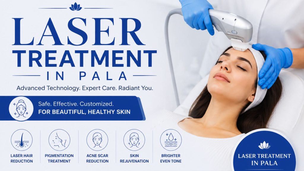 Laser Treatment in Pala banner featuring advanced facial laser therapy performed by a skincare specialist in a modern aesthetic clinic.